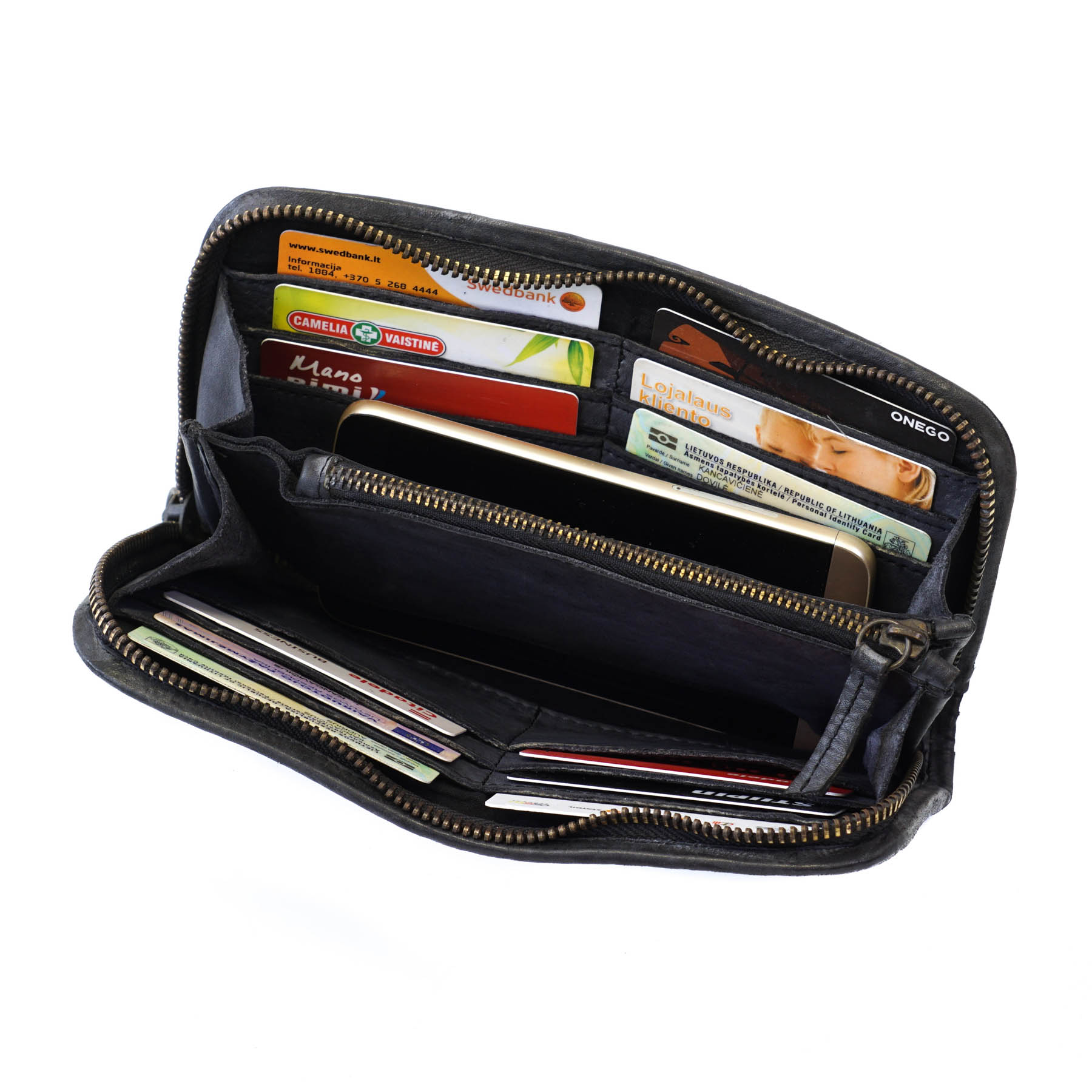 Smulkaus pynimo odinė Itališka rankų darbo piniginė