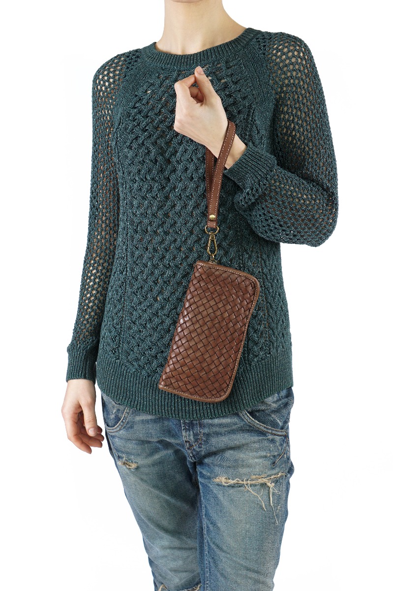 Itališka odinė piniginė - rusvos spalvos