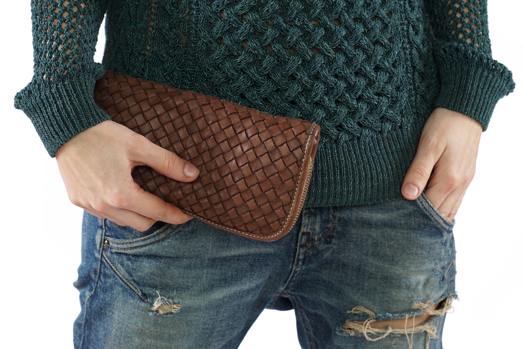 Itališka odinė piniginė - rusvos spalvos