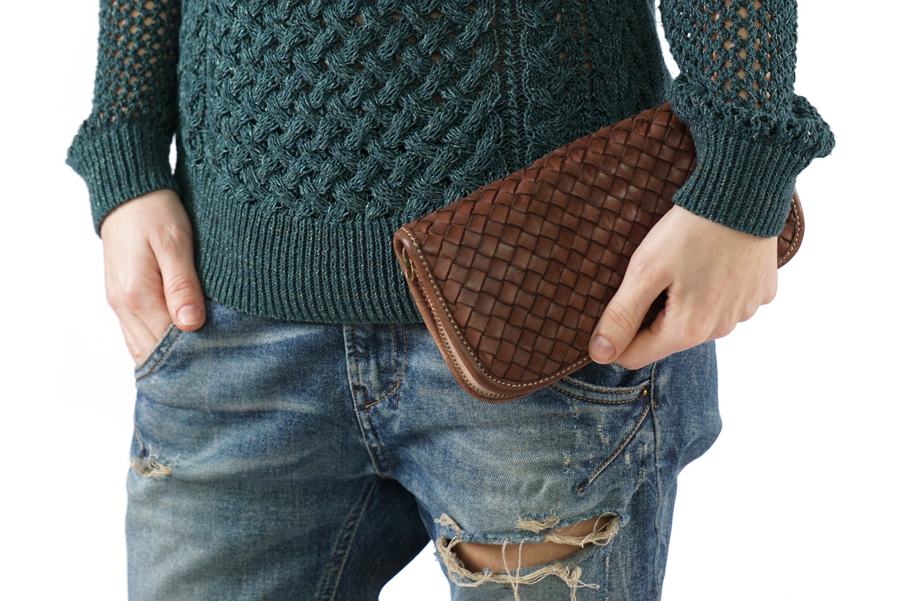 Itališka odinė piniginė - rusvos spalvos