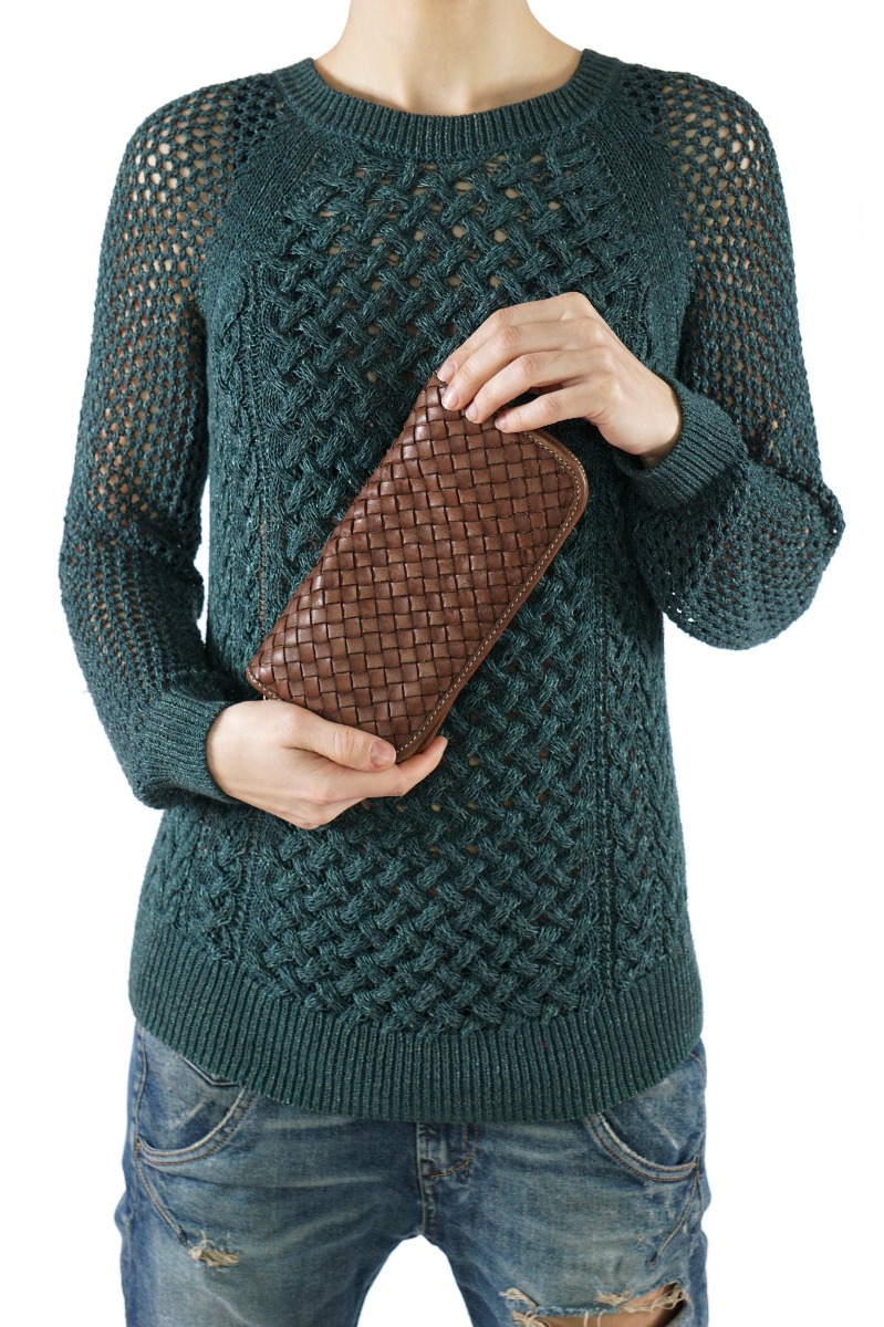 Itališka odinė piniginė - rusvos spalvos