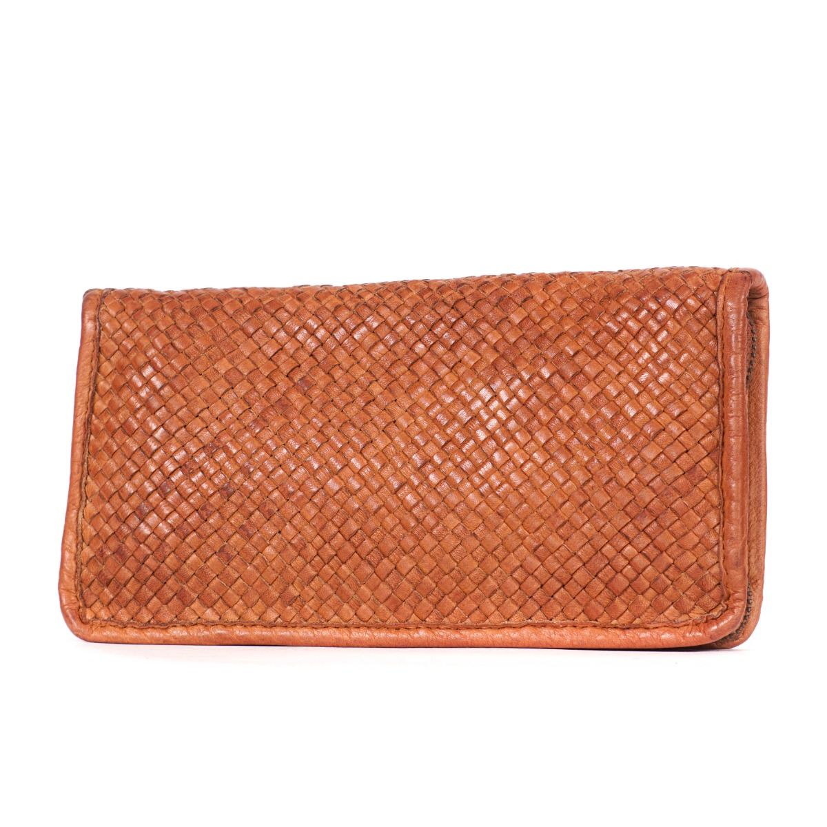 Rankų darbo pintos odos didelė piniginė