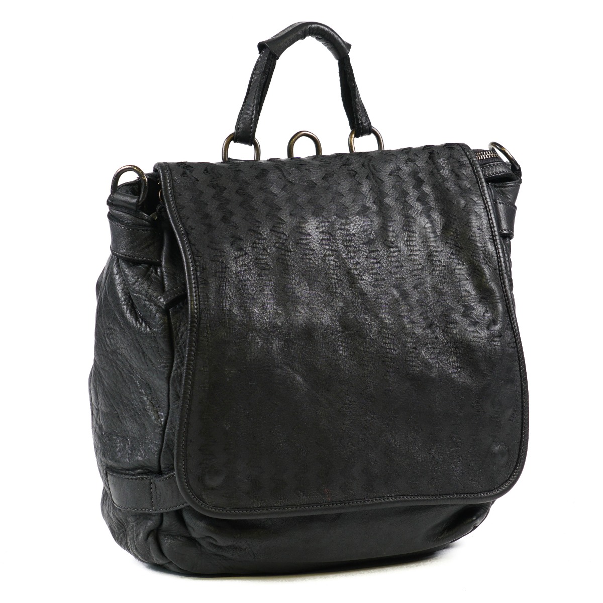 Juoda Itališka odinė kuprinė - transformeris