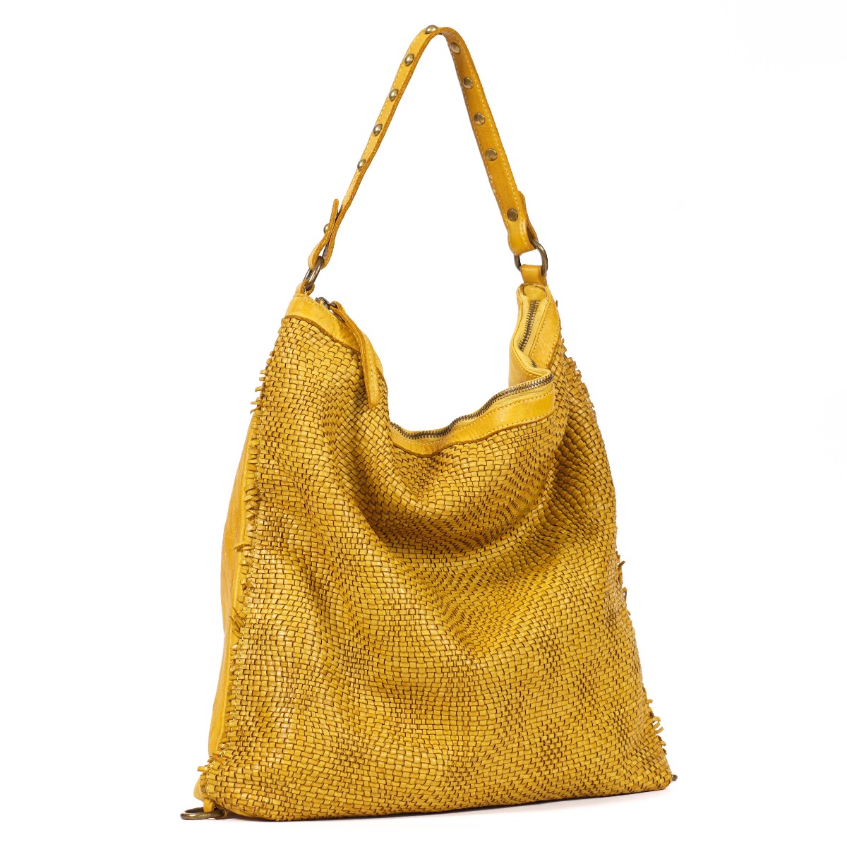 Natūralios odos moteriška kuprinė ir rankinė geltonos spalvos