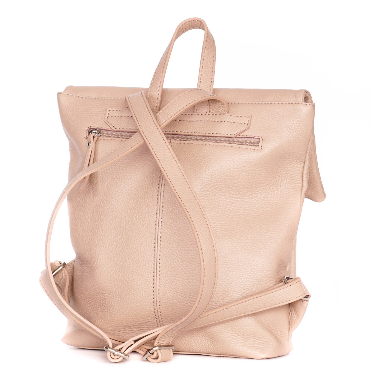 Natūralios odos moteriška kuprinė su kišenėmis