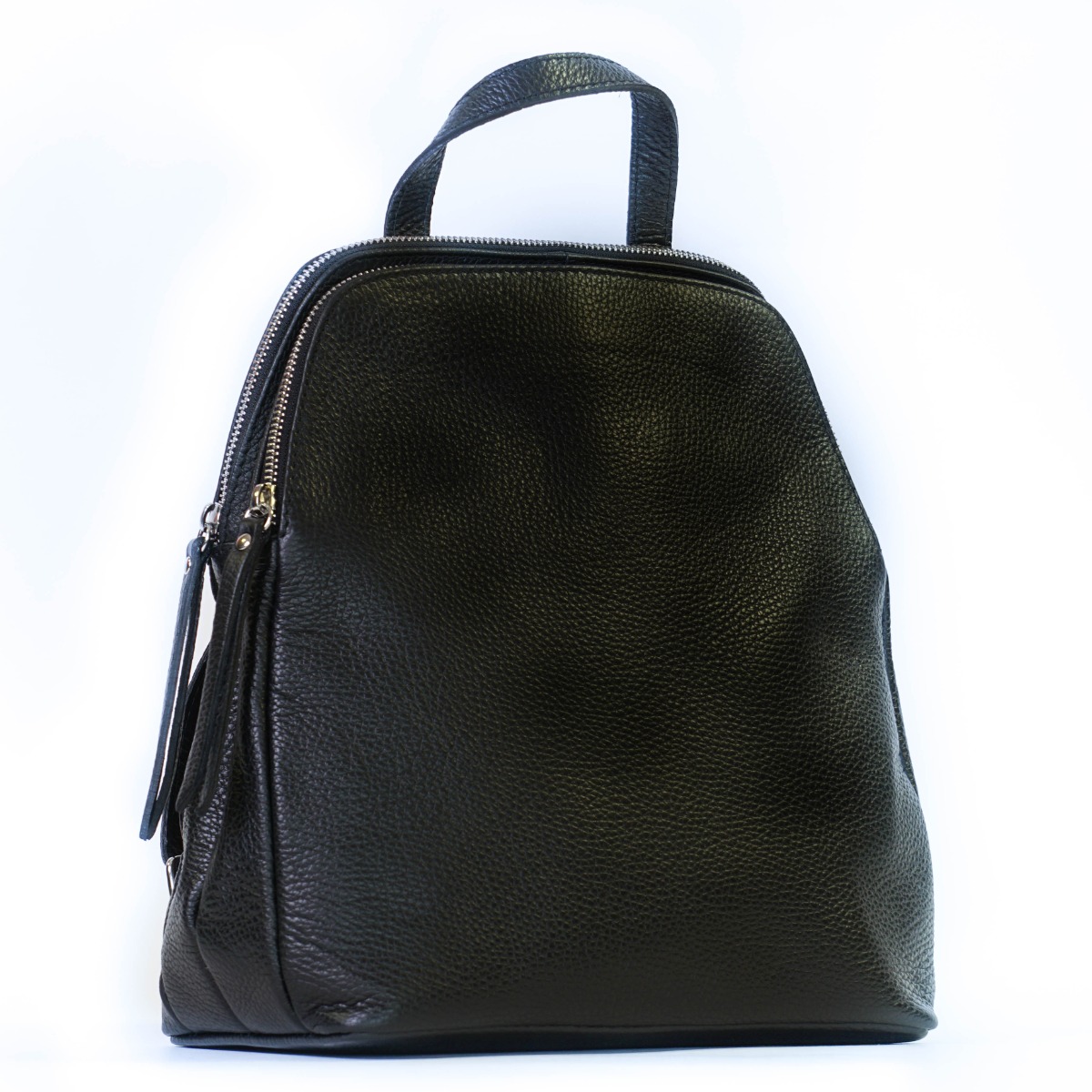 Minimalistinio dizaino dviejų skyrių natūralios odos kuprinė 