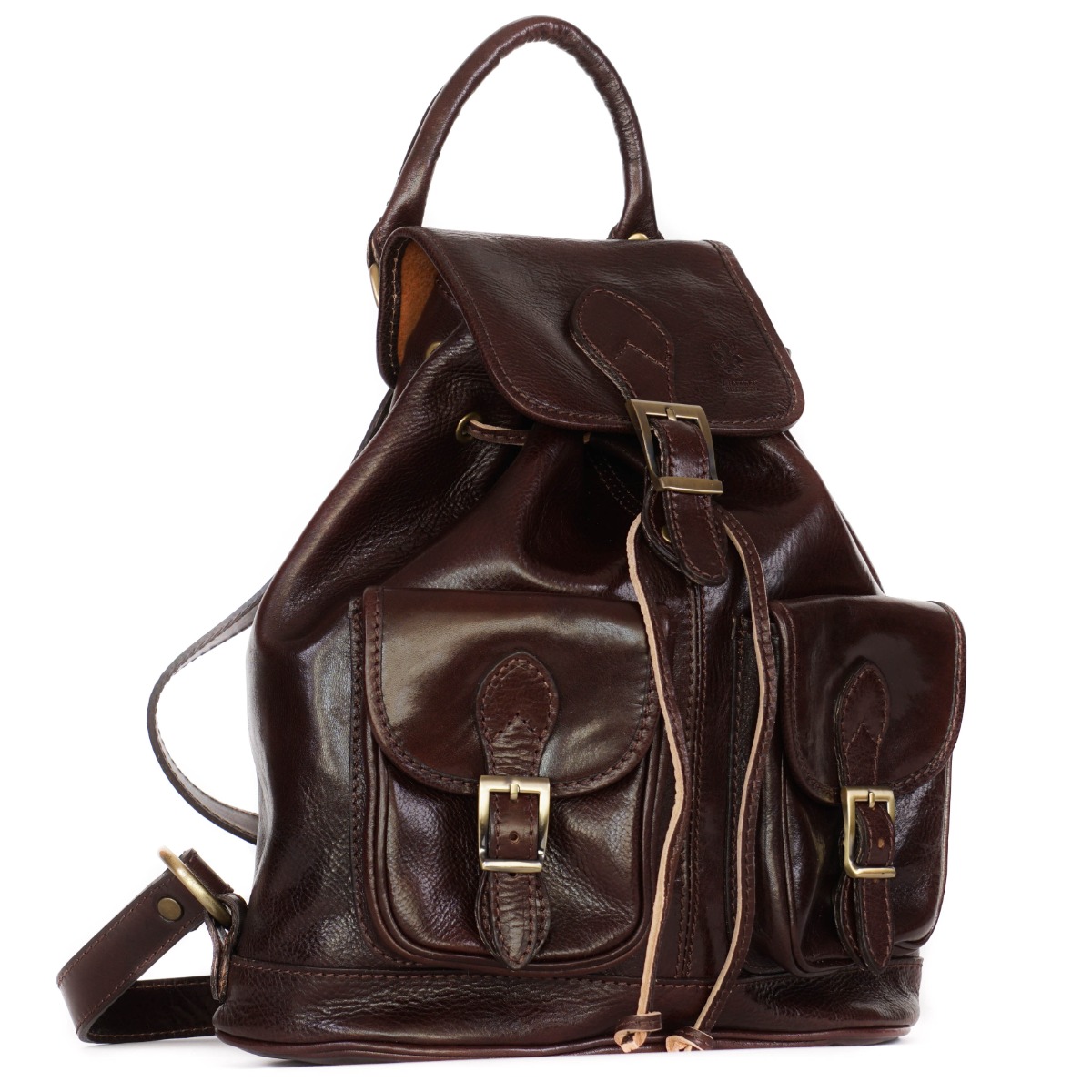 Tamsiai ruda Premium linijos Itališka kuprinė Jam ir Jai