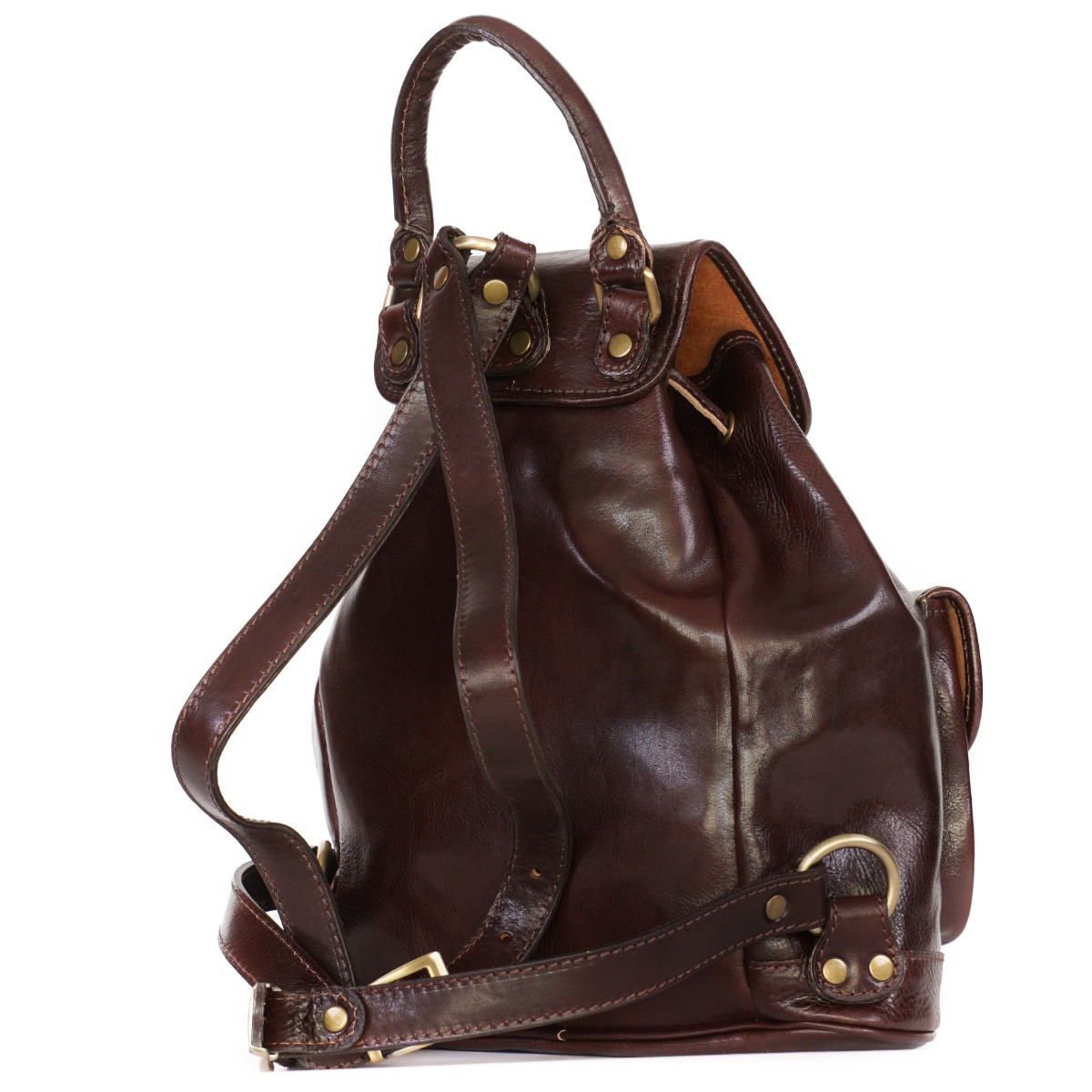 Tamsiai ruda Premium linijos Itališka kuprinė Jam ir Jai