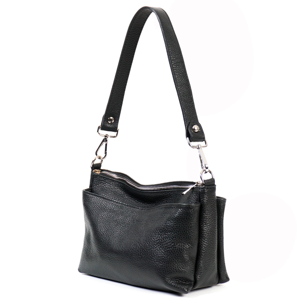 Minkštos odos Itališka rankinė juoda