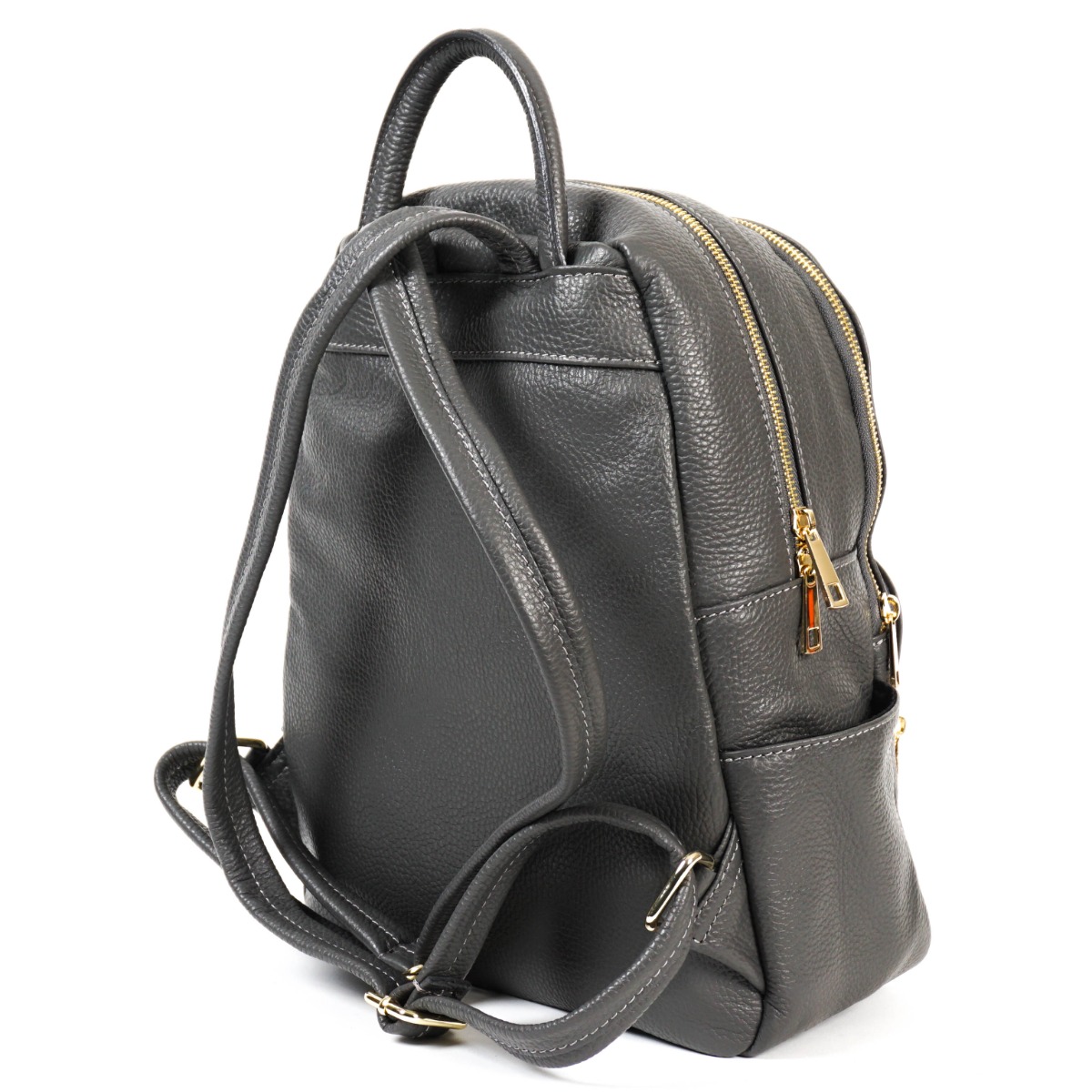 Pilka natūralios odos Itališka kuprinė kiekvienai dienai