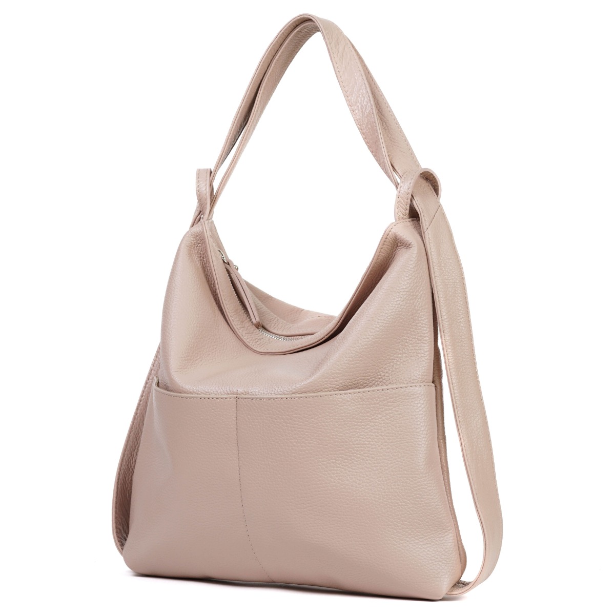 Natūralios odos kuprinė ir rankinė viename su kišenėmis