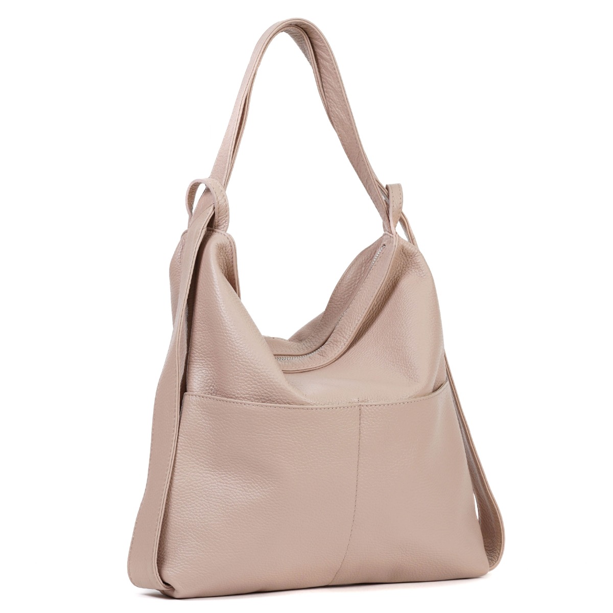 Natūralios odos kuprinė ir rankinė viename su kišenėmis