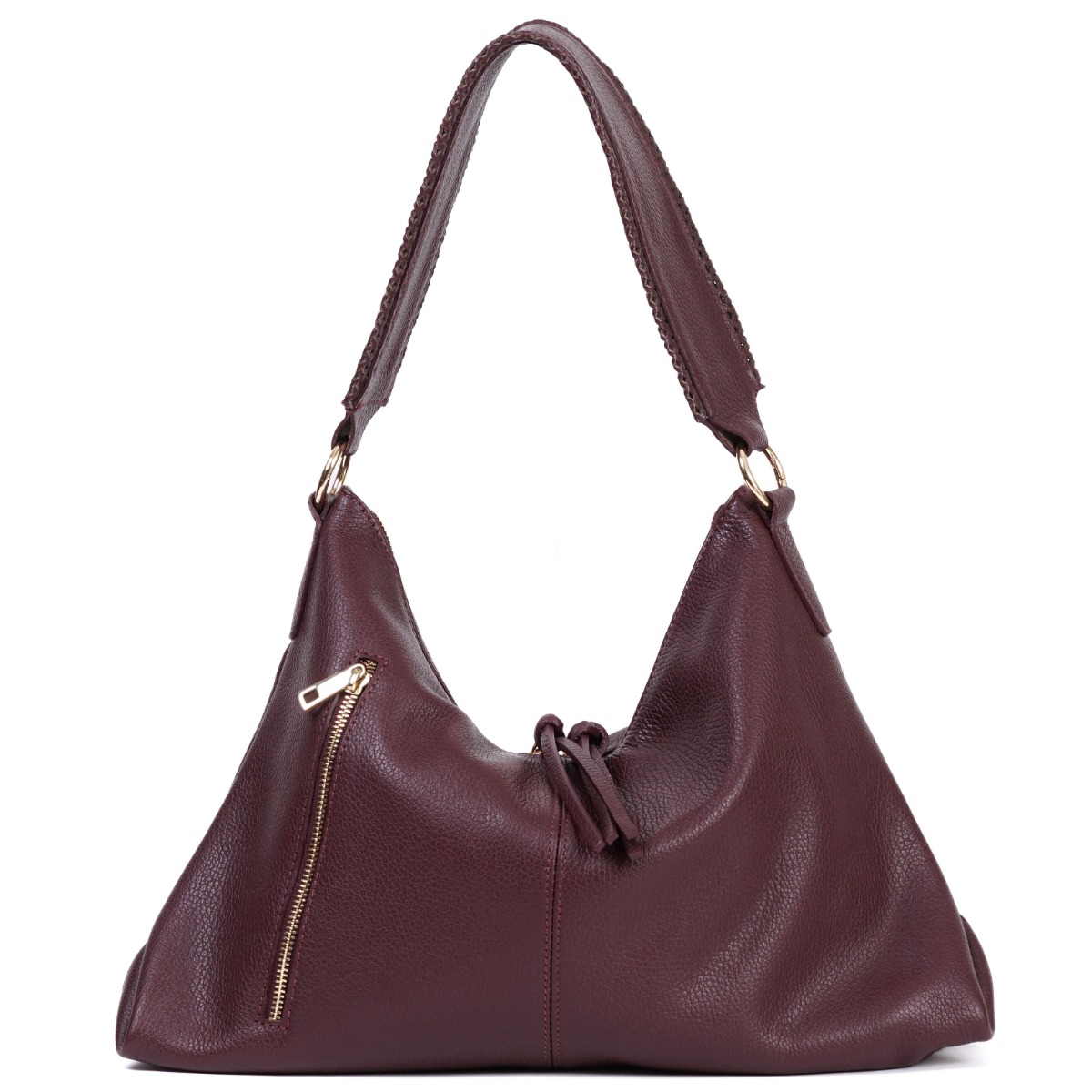 Elegantiška natūralios odos Itališka vidutinio dydžio rankinė