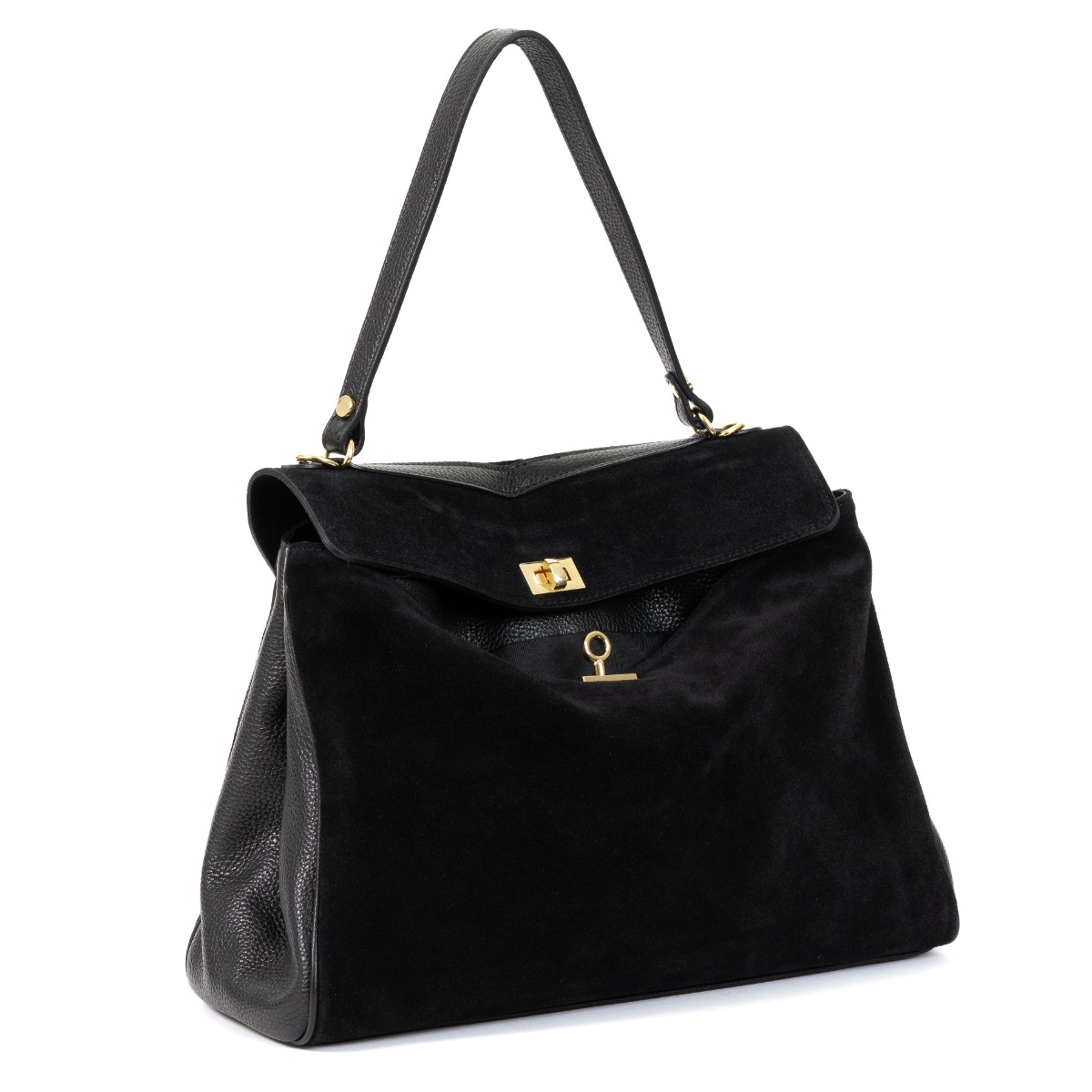 Klasikinė verstos odos juoda rankinė