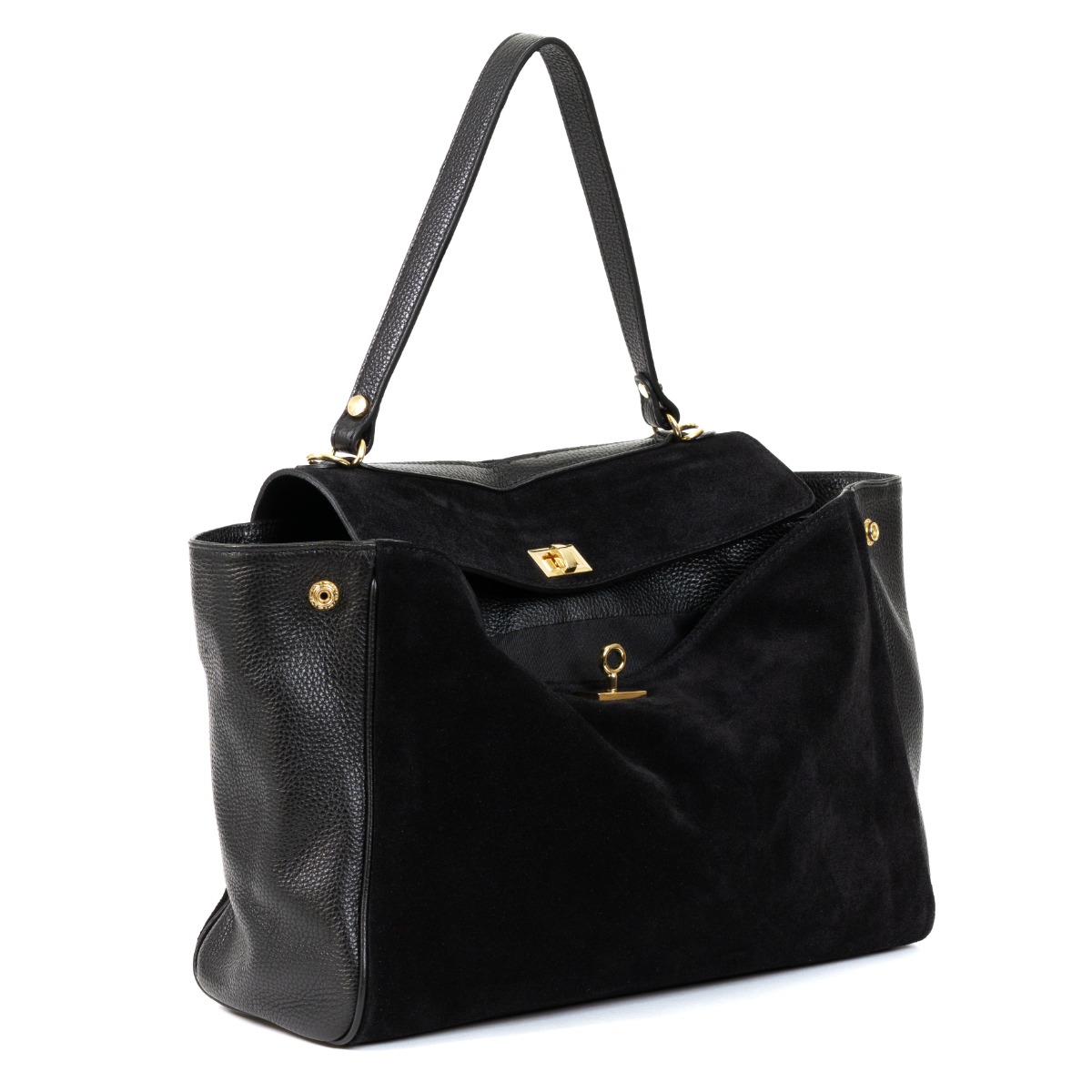 Klasikinė verstos odos juoda rankinė