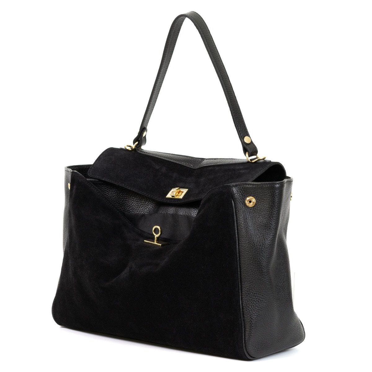 Klasikinė verstos odos juoda rankinė