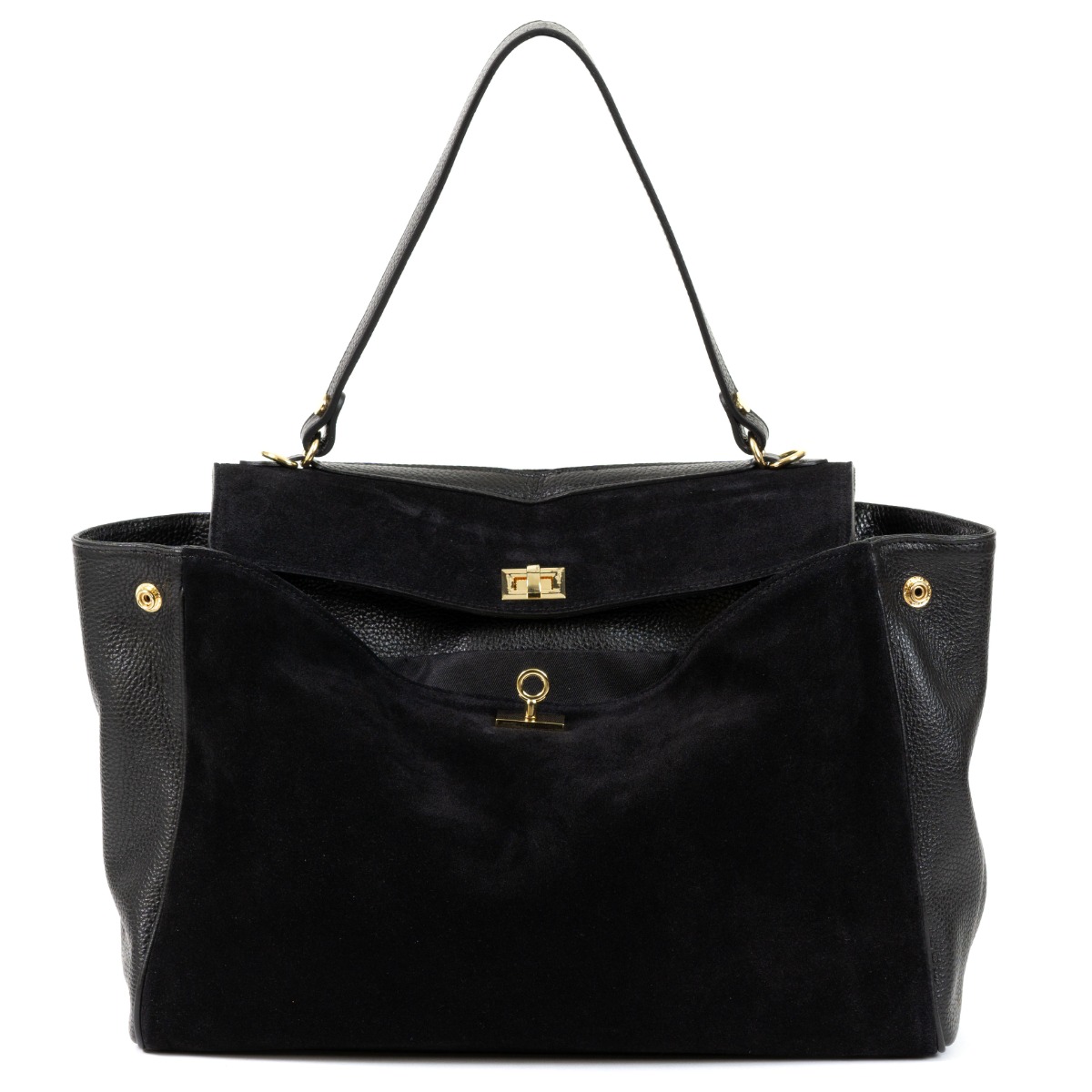 Klasikinė verstos odos juoda rankinė