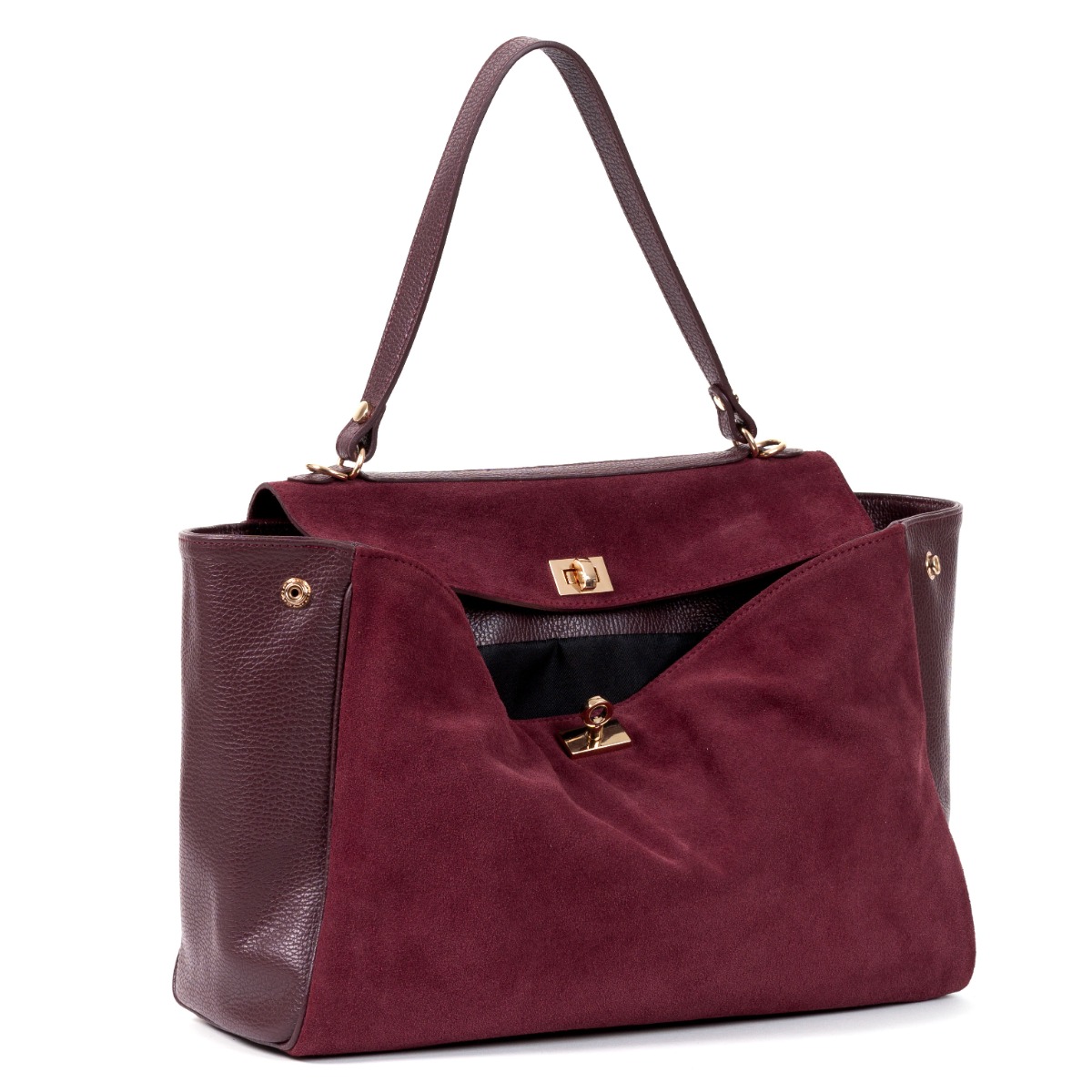 Rafinuota burgundiška verstos odos rankinė kasdienai ir vakarui