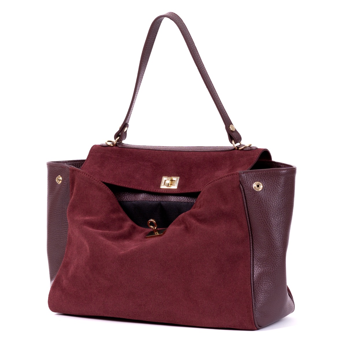 Rafinuota burgundiška verstos odos rankinė kasdienai ir vakarui