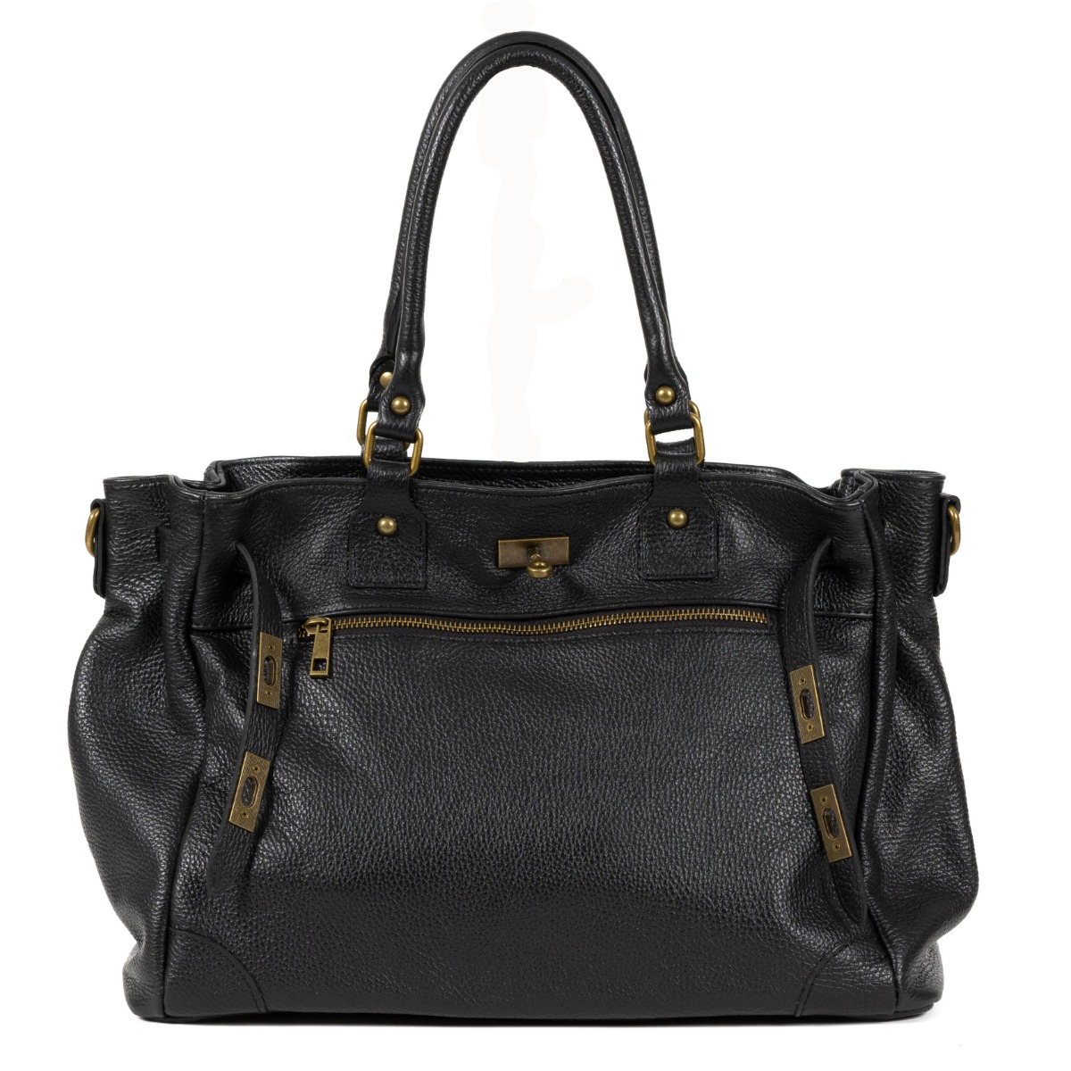 Juoda natūralios odos rankinė kiekvienai progai