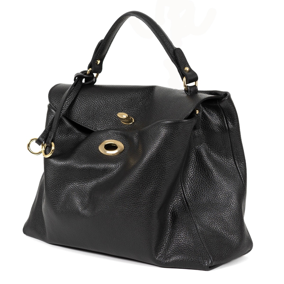 Elegantiška prabangi juodos spalvos rankinė su aukso spalvos detalėmis