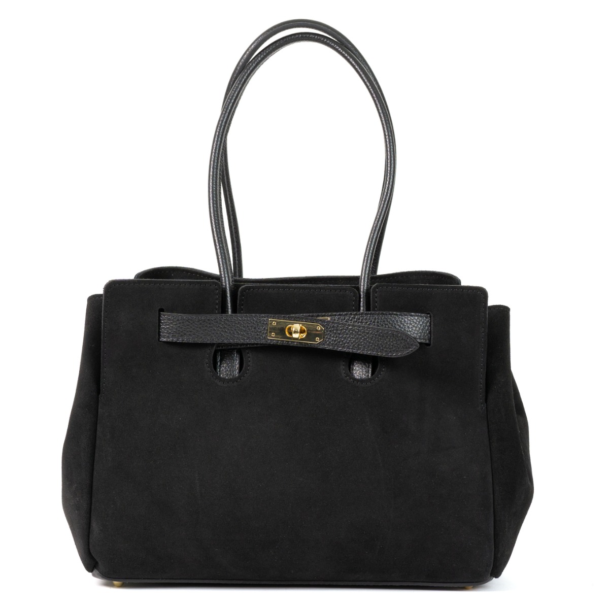 Prabangi versto odos rankinė su auksiniais akcentais