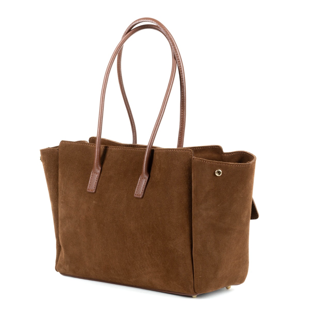 Ruda prabangi versto odos rankinė su auksiniais akcentais